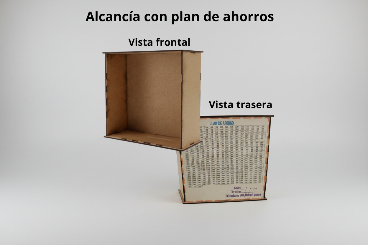 Alcancia 8x8 sin personalizar con su plan de ahorro