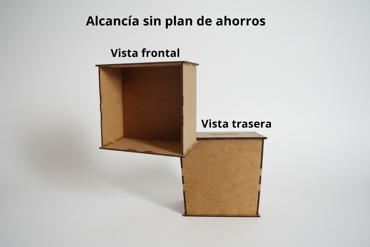 Alcancia 8x8 mdf sin plan de ahorro