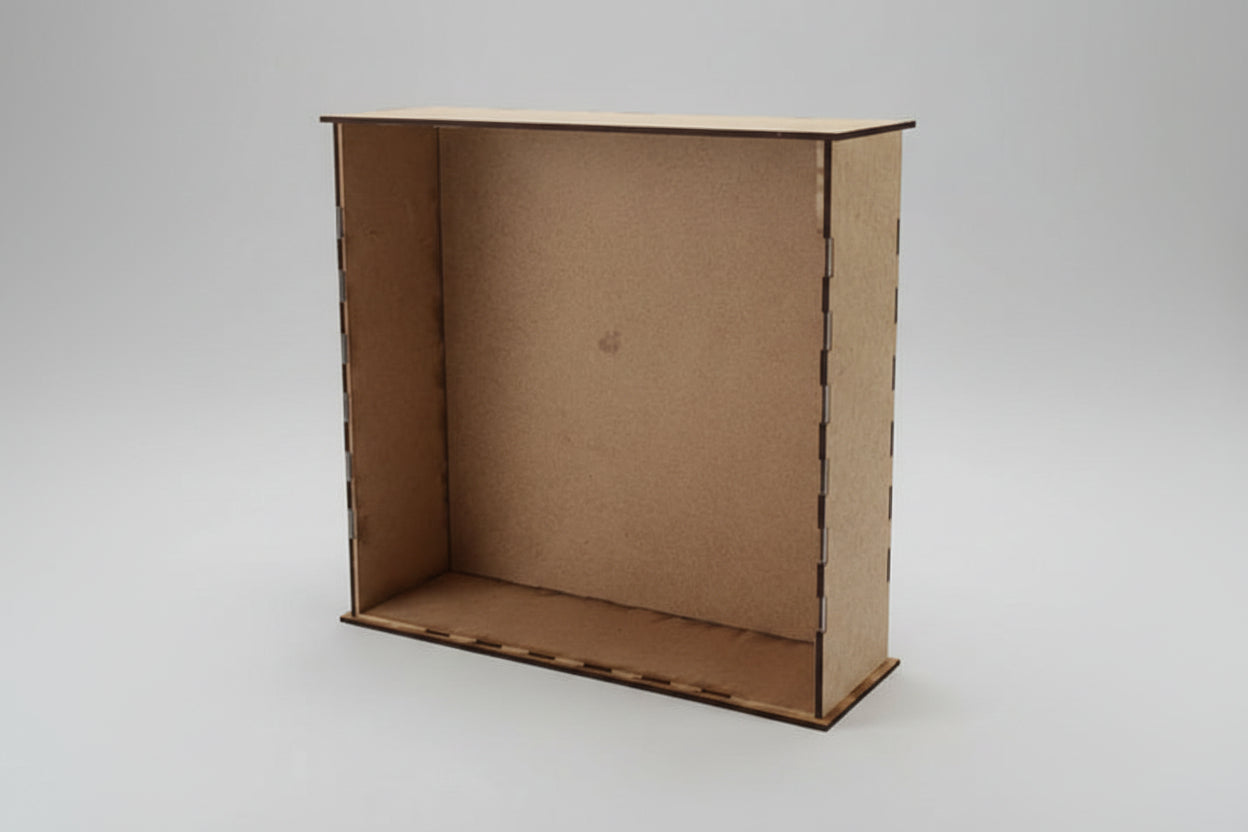 Alcancia 10x10 sin personalizar mdf vista general de la alcancia 