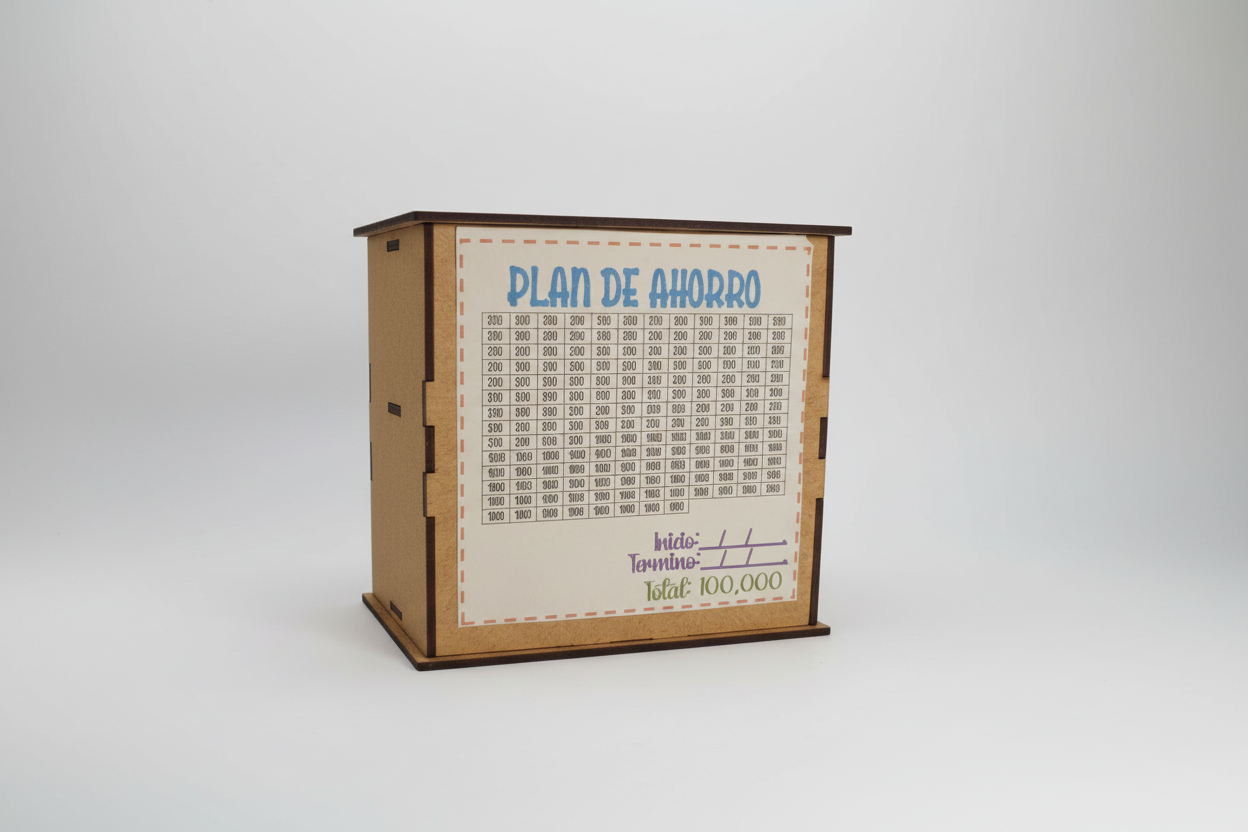 Alcancia 6x6 con plan de ahorro 